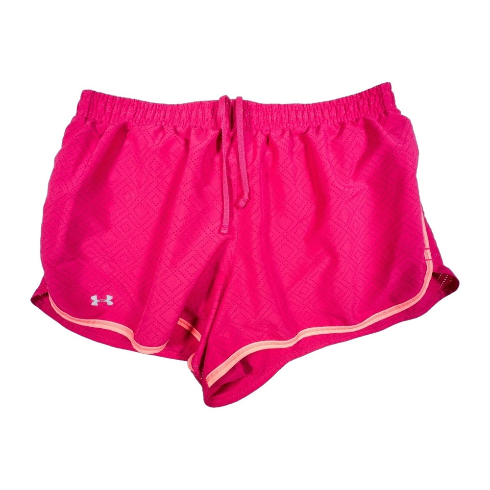 Under Armour Pink Perforated Athletic Shorts‎ Women's Size Medium Elastic Waist